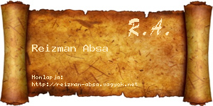 Reizman Absa névjegykártya